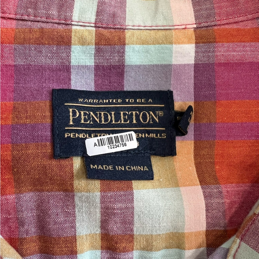 Pendleton women plaid button up shirt size L petite - Picture 7 of 9